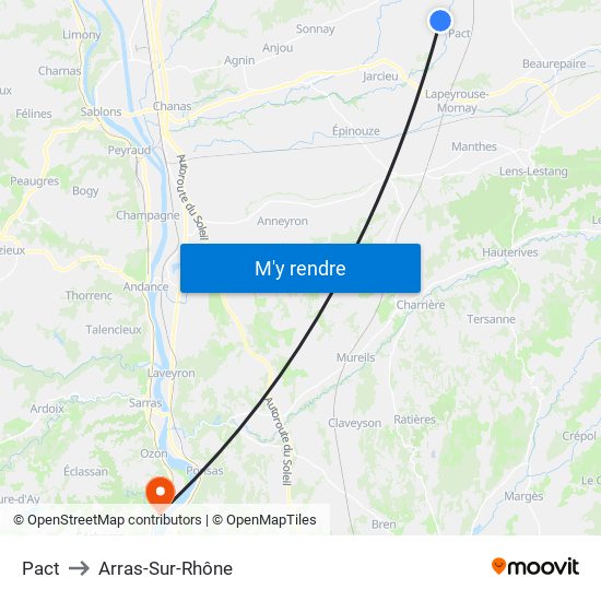 Pact to Arras-Sur-Rhône map