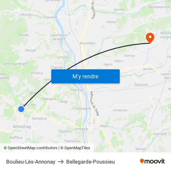 Boulieu-Lès-Annonay to Bellegarde-Poussieu map