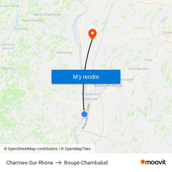 Charmes-Sur-Rhône to Bougé-Chambalud map