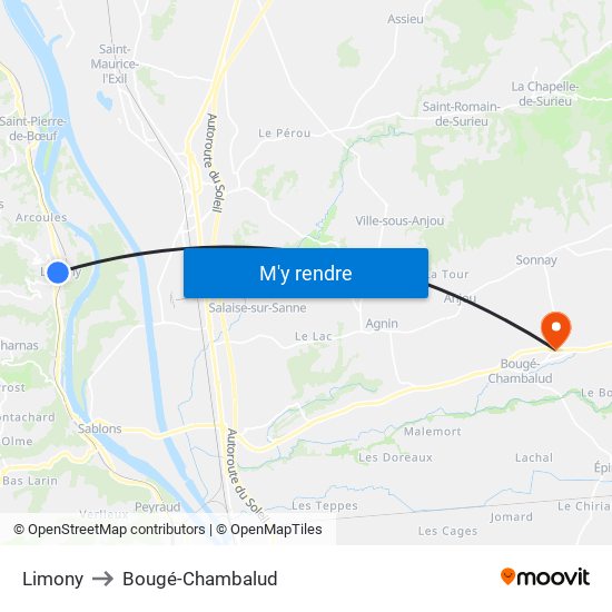 Limony to Bougé-Chambalud map