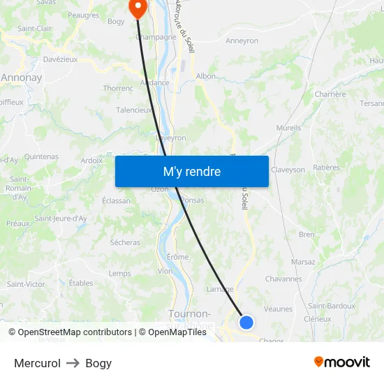 Mercurol to Bogy map