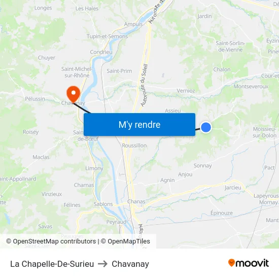La Chapelle-De-Surieu to Chavanay map
