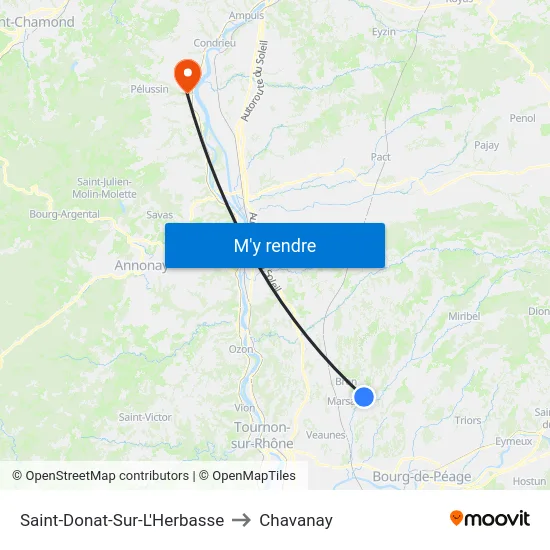 Saint-Donat-Sur-L'Herbasse to Chavanay map