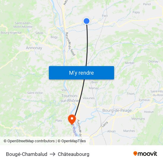 Bougé-Chambalud to Châteaubourg map