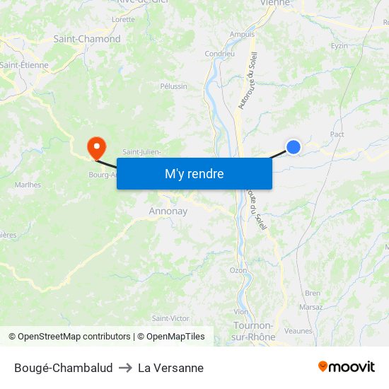Bougé-Chambalud to La Versanne map