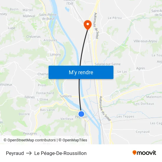 Peyraud to Le Péage-De-Roussillon map