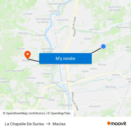 La Chapelle-De-Surieu to Maclas map