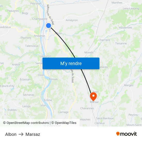 Albon to Marsaz map