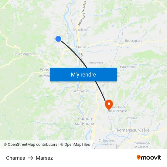 Charnas to Marsaz map