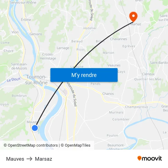 Mauves to Marsaz map