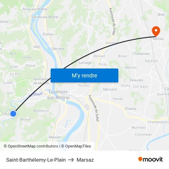 Saint-Barthélemy-Le-Plain to Marsaz map