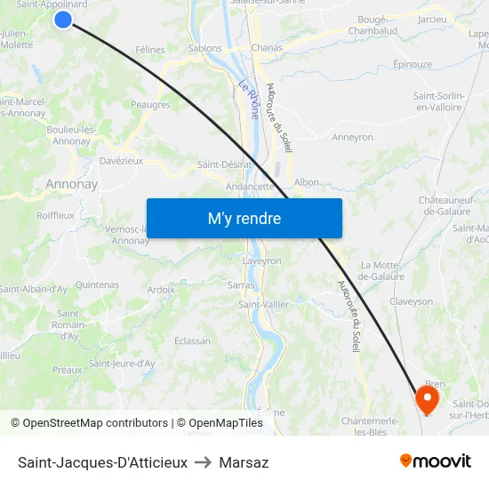 Saint-Jacques-D'Atticieux to Marsaz map