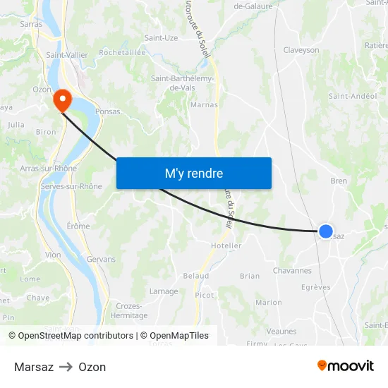 Marsaz to Ozon map