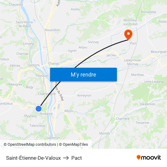 Saint-Étienne-De-Valoux to Pact map