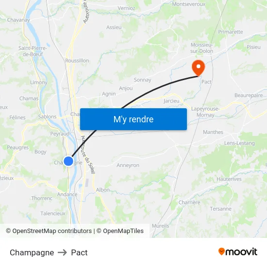 Champagne to Pact map