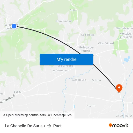 La Chapelle-De-Surieu to Pact map
