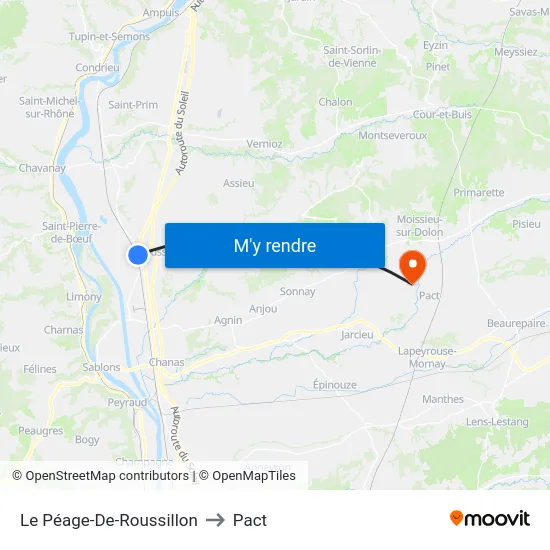 Le Péage-De-Roussillon to Pact map