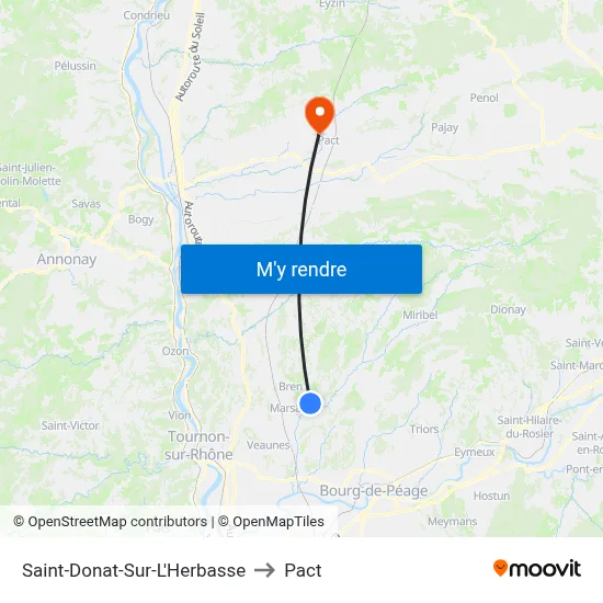 Saint-Donat-Sur-L'Herbasse to Pact map