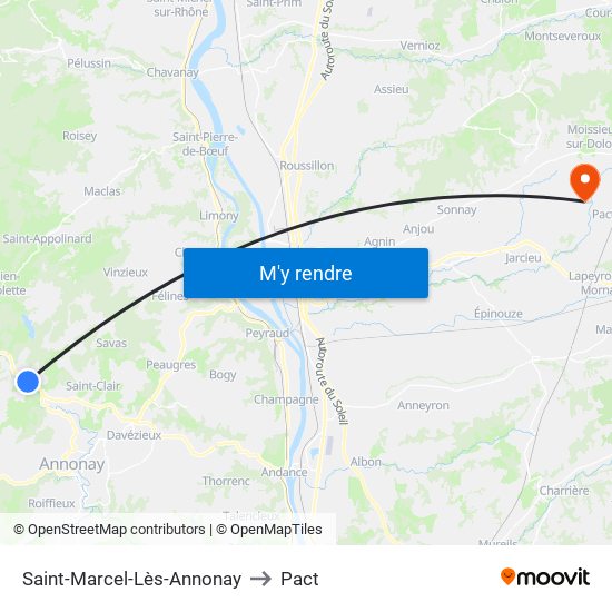 Saint-Marcel-Lès-Annonay to Pact map