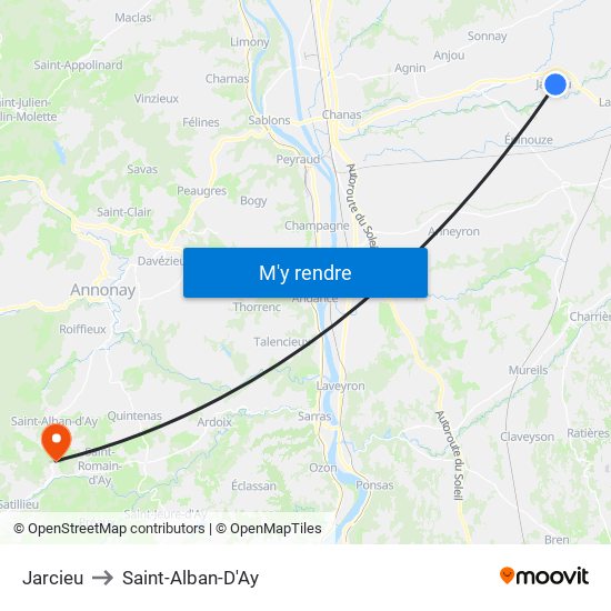 Jarcieu to Saint-Alban-D'Ay map