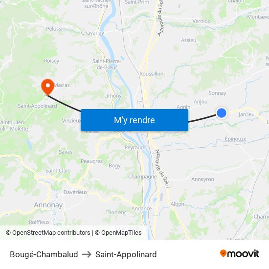 Bougé-Chambalud to Saint-Appolinard map