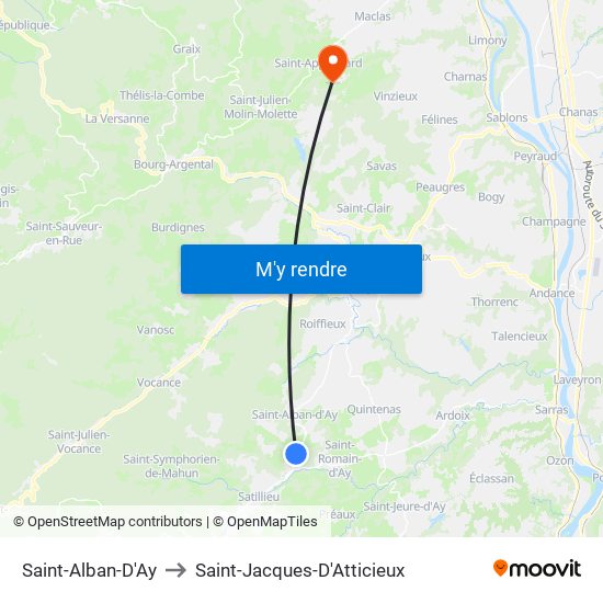 Saint-Alban-D'Ay to Saint-Jacques-D'Atticieux map