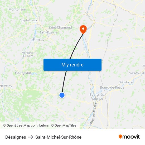 Désaignes to Saint-Michel-Sur-Rhône map