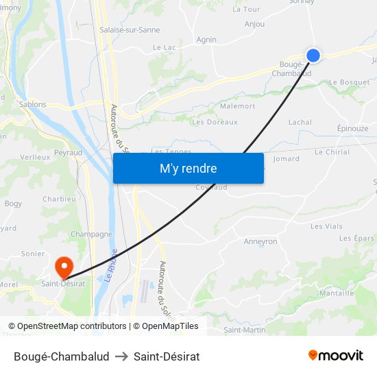 Bougé-Chambalud to Saint-Désirat map