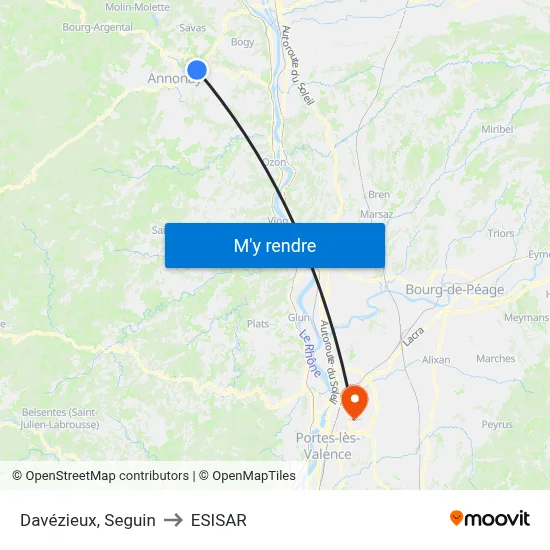 Davézieux, Seguin to ESISAR map