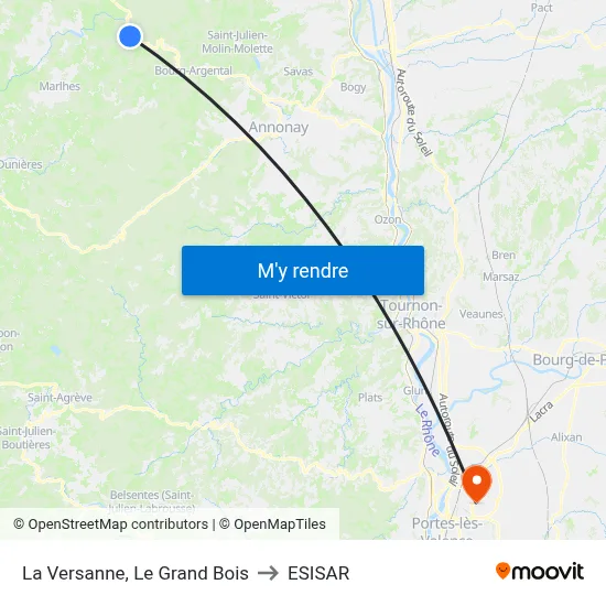 La Versanne, Le Grand Bois to ESISAR map