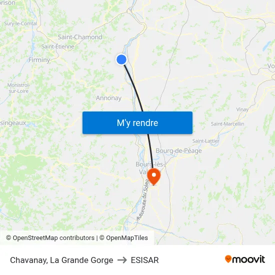 Chavanay, La Grande Gorge to ESISAR map