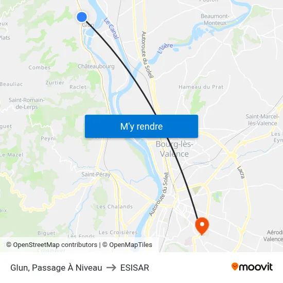 Glun, Passage À Niveau to ESISAR map