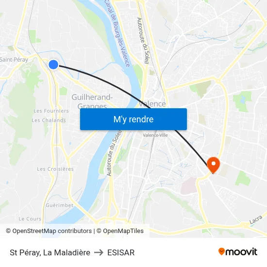 St Péray, La Maladière to ESISAR map