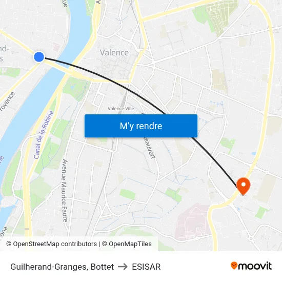 Guilherand-Granges, Bottet to ESISAR map