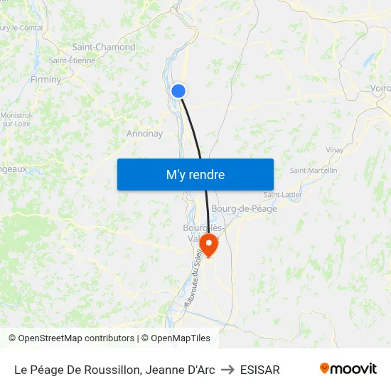 Le Péage De Roussillon, Jeanne D'Arc to ESISAR map