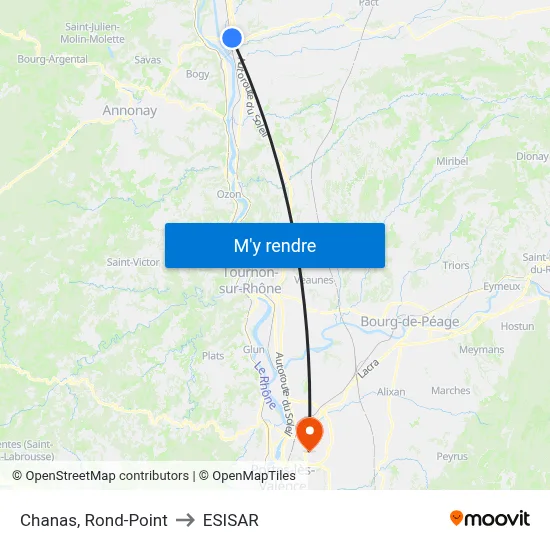 Chanas, Rond-Point to ESISAR map