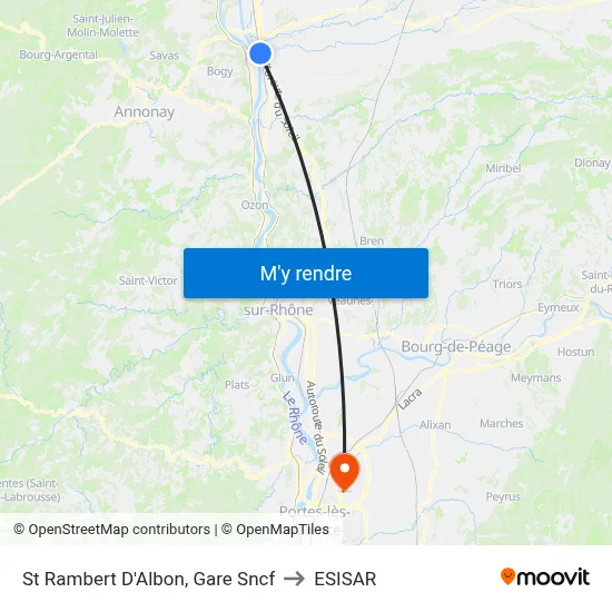 St Rambert D'Albon, Gare Sncf to ESISAR map