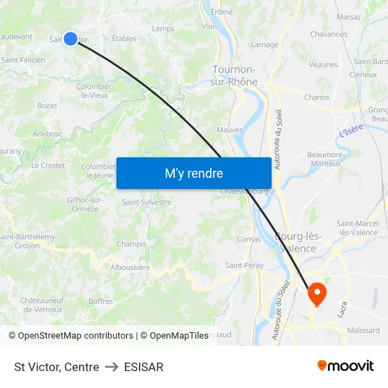 St Victor, Centre to ESISAR map