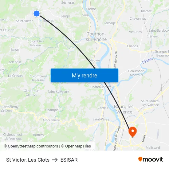 St Victor, Les Clots to ESISAR map