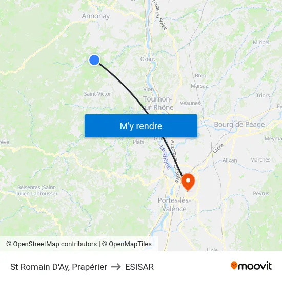 St Romain D'Ay, Prapérier to ESISAR map