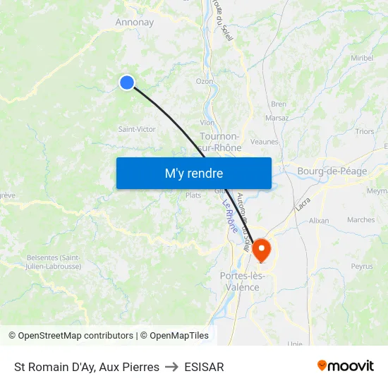 St Romain D'Ay, Aux Pierres to ESISAR map