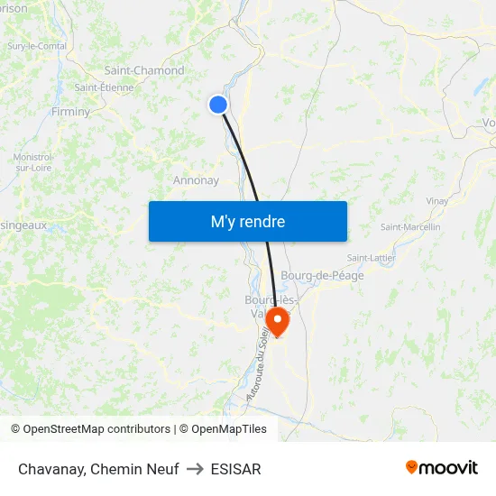 Chavanay, Chemin Neuf to ESISAR map