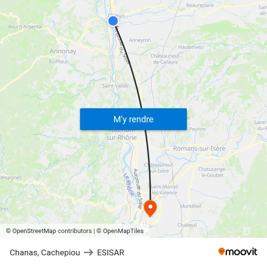 Chanas, Cachepiou to ESISAR map