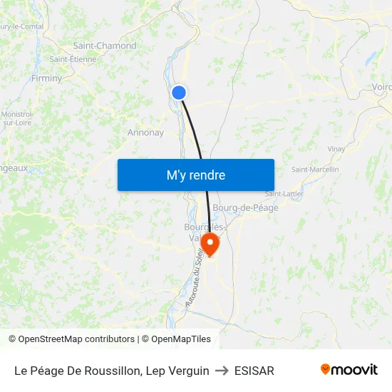 Le Péage De Roussillon, Lep Verguin to ESISAR map