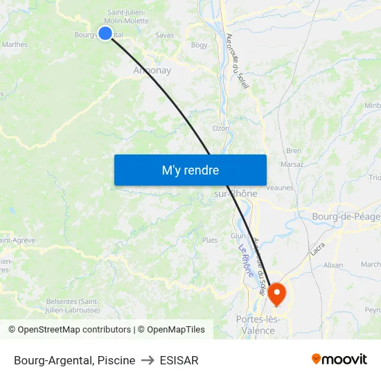 Bourg-Argental, Piscine to ESISAR map