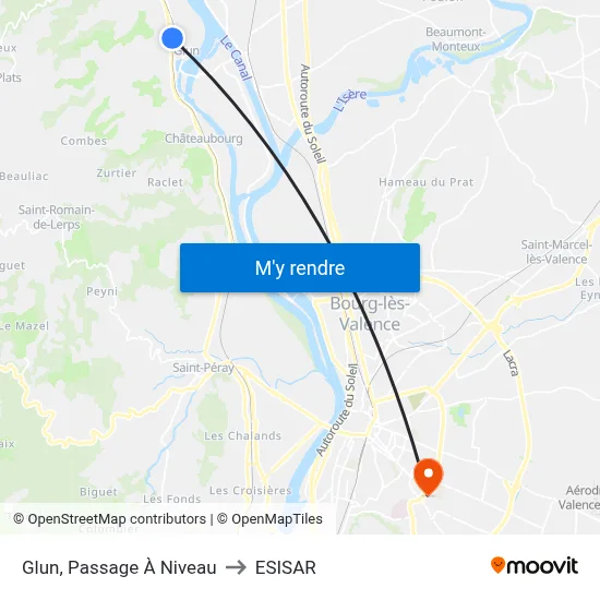 Glun, Passage À Niveau to ESISAR map