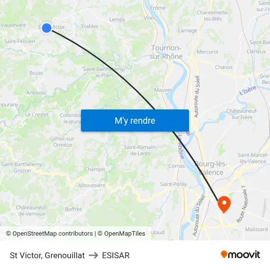 St Victor, Grenouillat to ESISAR map