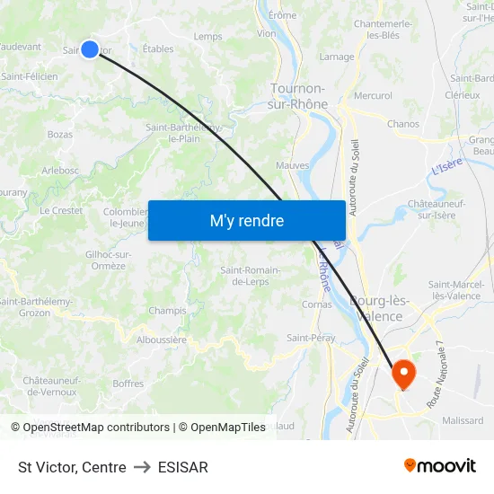 St Victor, Centre to ESISAR map