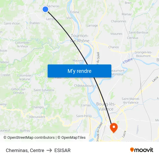 Cheminas, Centre to ESISAR map