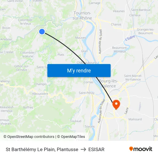 St Barthélémy Le Plain, Plantusse to ESISAR map